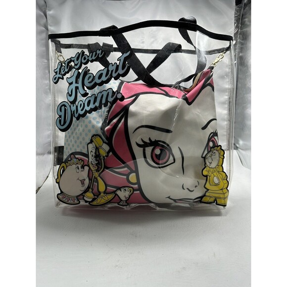 Disney Princess Belle Beauty & Beast Clear Tote w/ Removable Pouch Bag Classics - Picture 2 of 16